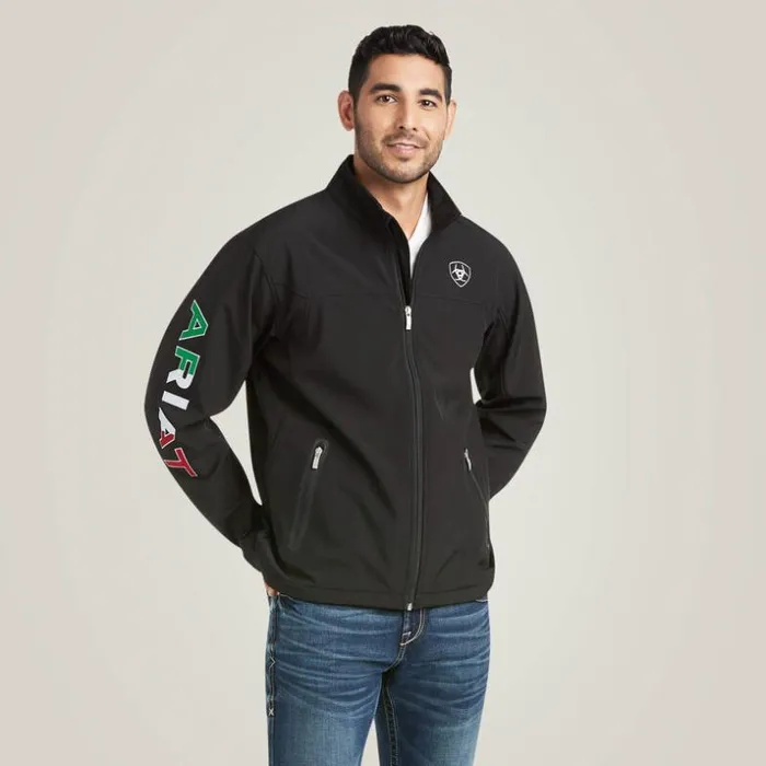 Jackets and Vests Men Ariat New Team Softshell MEXICO Jacket Black Jackets and Vests Men Ariat New Team Softshell MEXICO Jacket Black