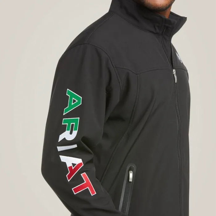 Jackets and Vests Men Ariat New Team Softshell MEXICO Jacket Black Jackets and Vests Men Ariat New Team Softshell MEXICO Jacket Black