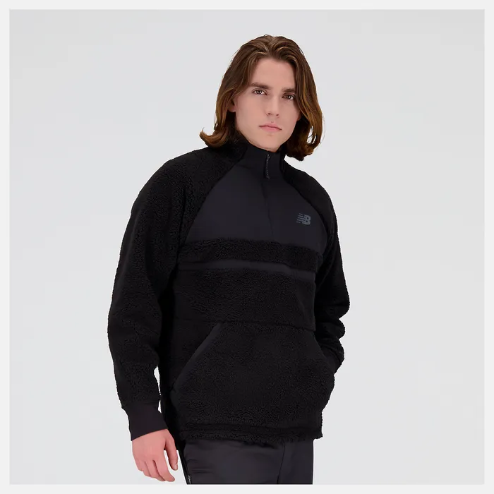 Jackets and Vests New Balance Men Q Speed Sherpa Pullover BLACK
