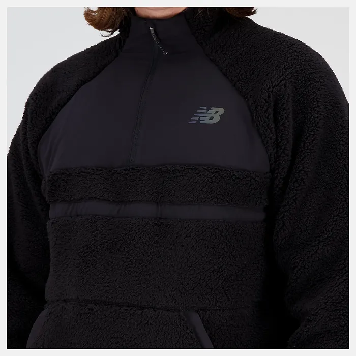 Jackets and Vests New Balance Men Q Speed Sherpa Pullover BLACK Jackets and Vests New Balance Men Q Speed Sherpa Pullover BLACK