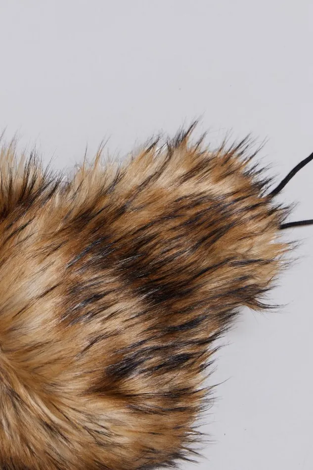 Jaded London Accessories Men Blonde Fur Trapper Hat Beige