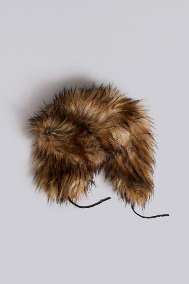 Jaded London Accessories Men Blonde Fur Trapper Hat Beige