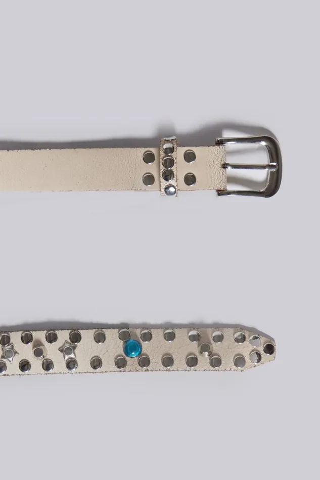 Jaded London Accessories Men Starstud Belt White