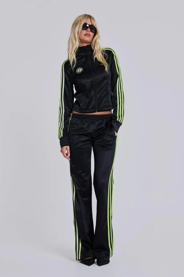 Jaded London Baggy Joggers and Sweatpants Women Crash Bootcut Joggers Blackneon