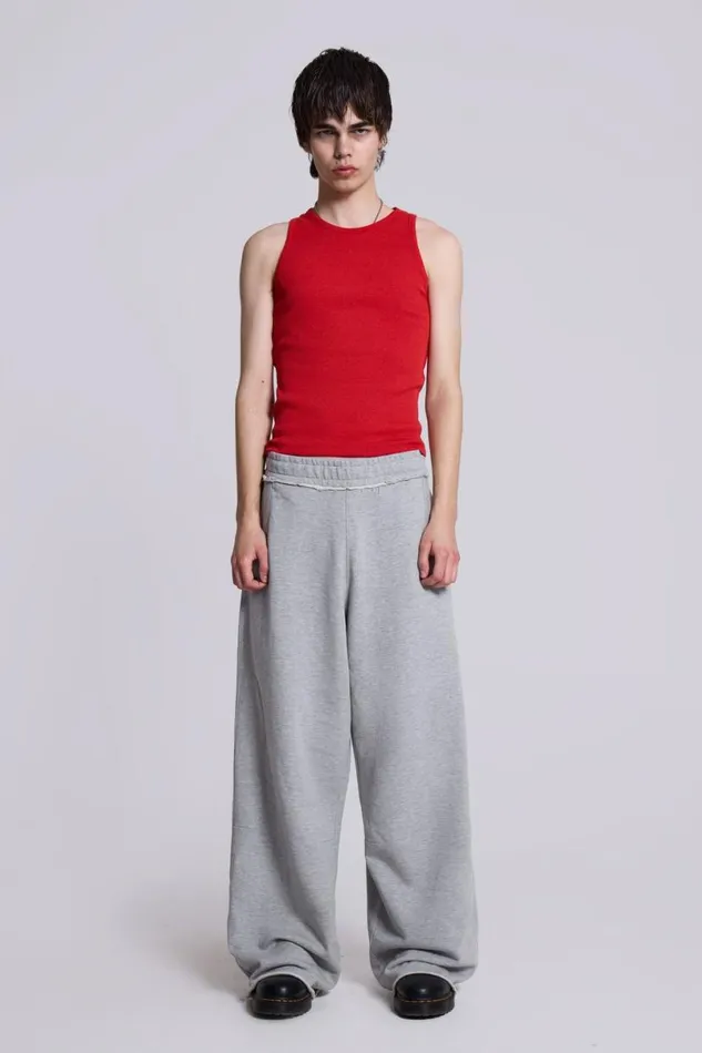 Jaded London Baggy Joggers and Sweatpants WomenUnisex Grey Marl Baggy Monster Joggers Grey