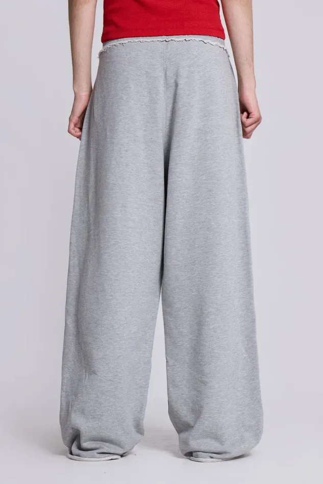 Jaded London Baggy Joggers and Sweatpants WomenUnisex Grey Marl Baggy Monster Joggers Grey
