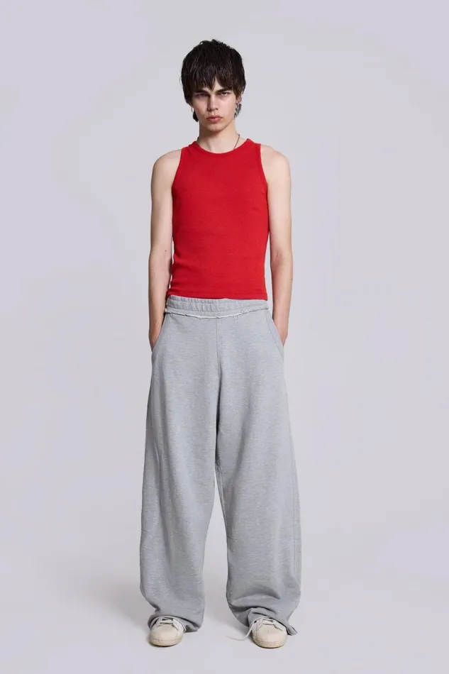 Jaded London Baggy Joggers and Sweatpants WomenUnisex Grey Marl Baggy Monster Joggers Grey