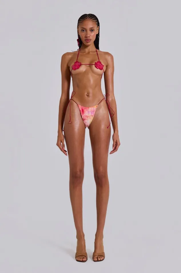 Jaded London Bikini Tops Women Flowerkini Micro Bikini Top Pink