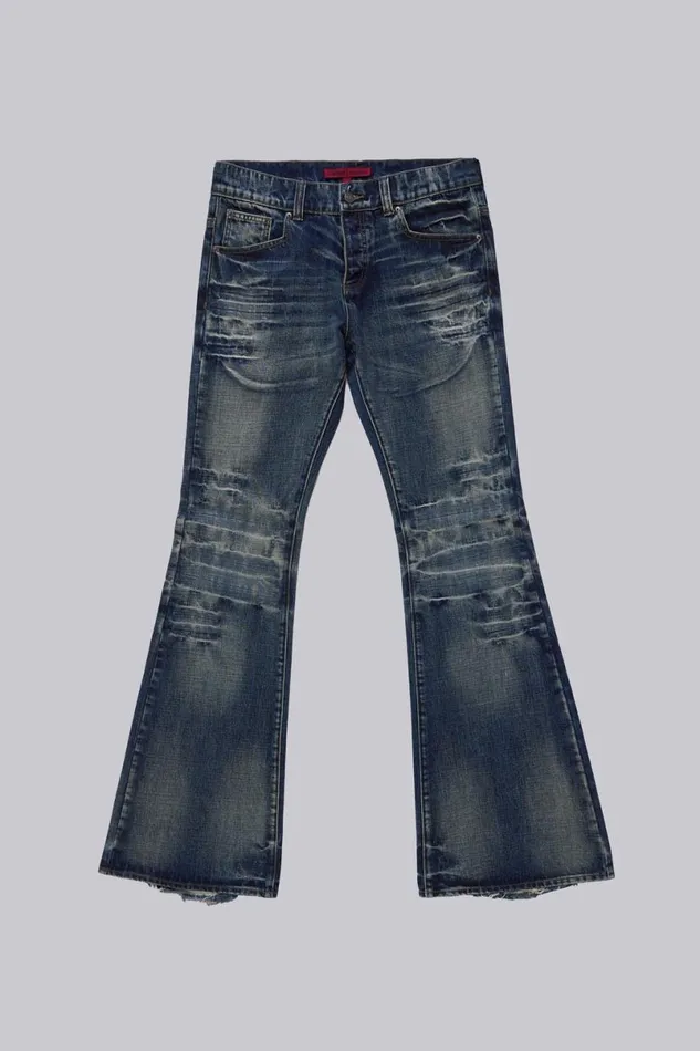 Jaded London Bootcut Jeans Men Mid Blue Drift Jeans Blue