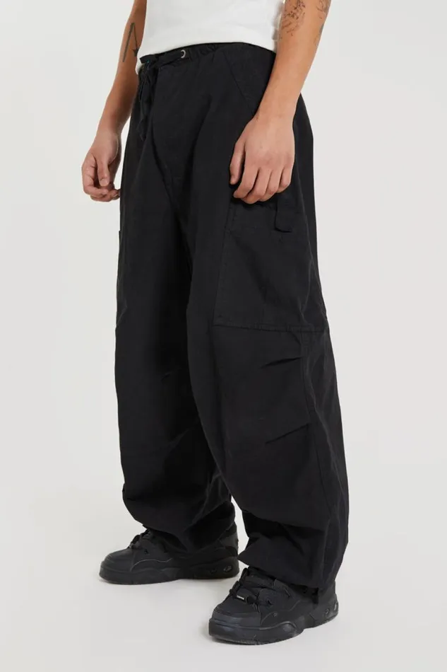 Jaded London Cargo Pants Men Black Parachute Cargo Pants Black