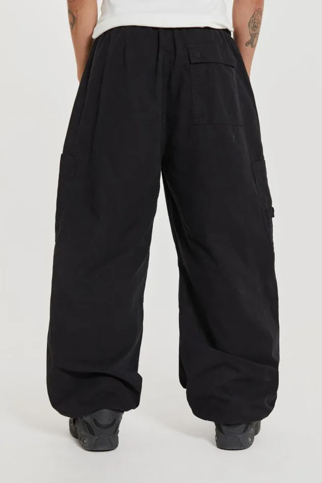 Jaded London Cargo Pants Men Black Parachute Cargo Pants Black