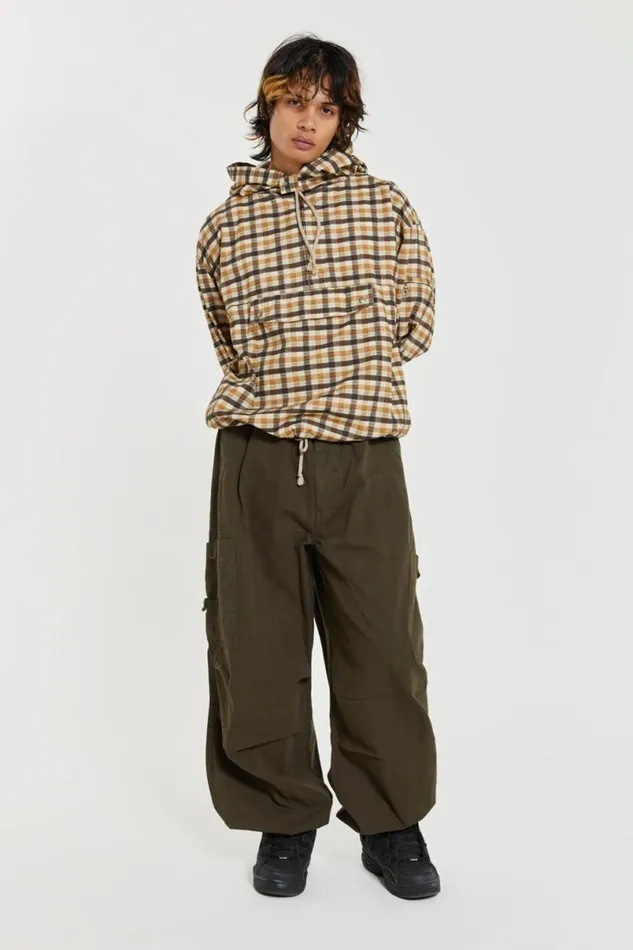 Jaded London Cargo Pants Men Khaki Parachute Cargo Pants Khaki