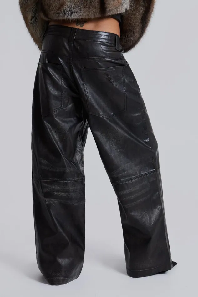 Jaded London CoOrds Women Ash Faux Leather Colossus Trousers Black