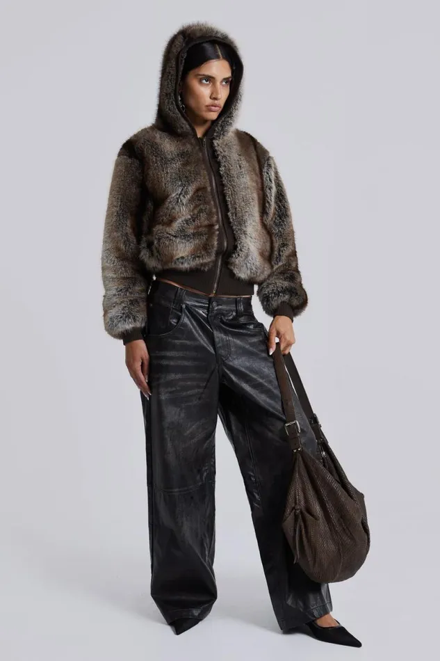 Jaded London CoOrds Women Ash Faux Leather Colossus Trousers Black