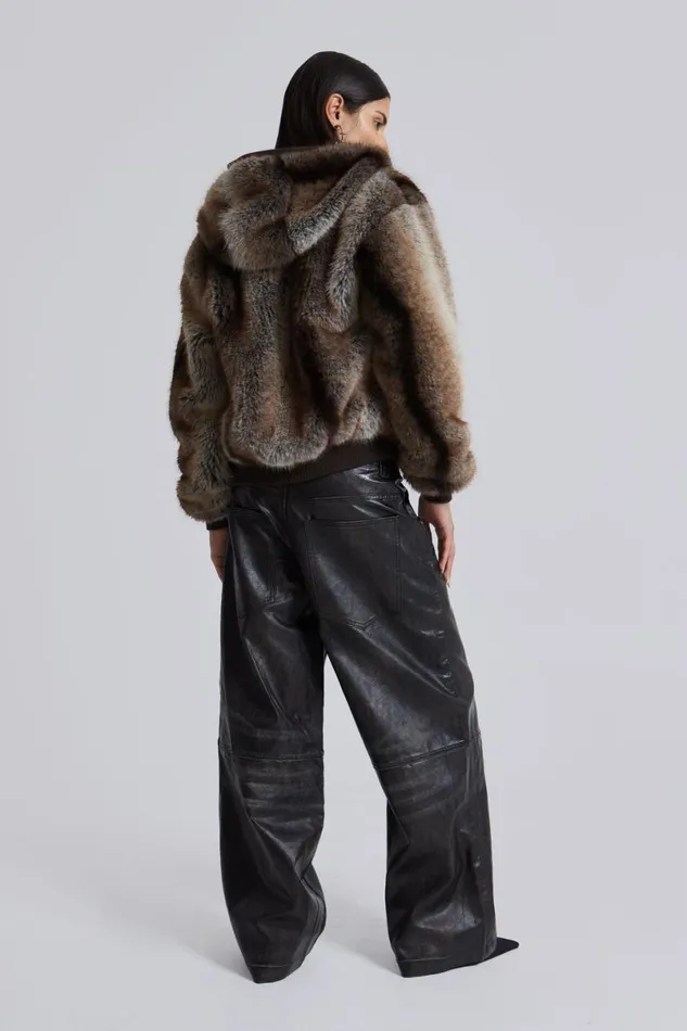 Jaded London CoOrds Women Ash Faux Leather Colossus Trousers Black