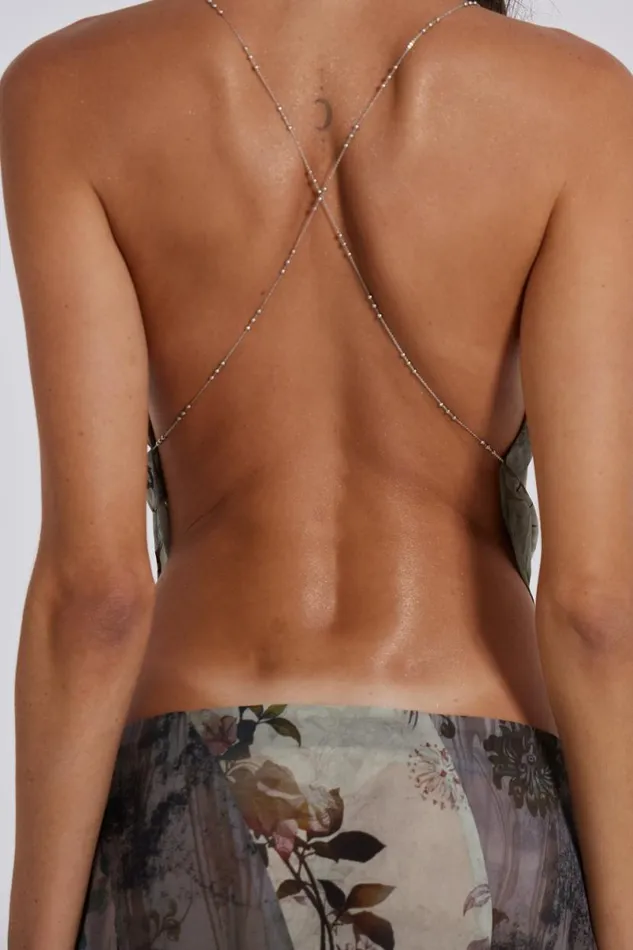 Jaded London CoOrds Women Asteria Backless Top In Grey Floral