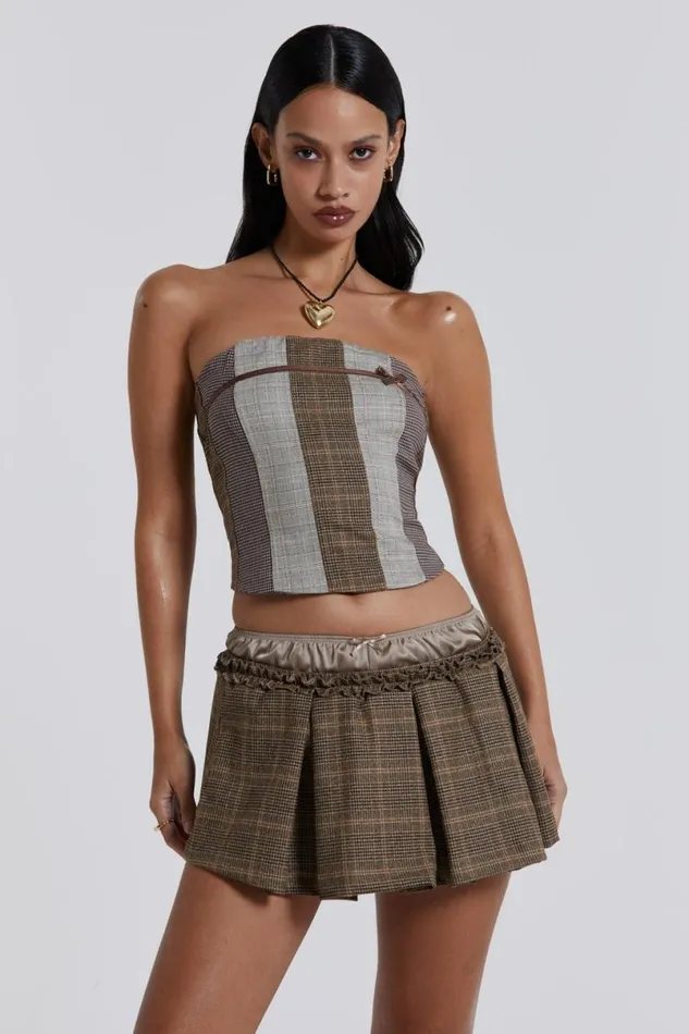 Jaded London CoOrds Women Demi Panelled Check Corset Top Multi