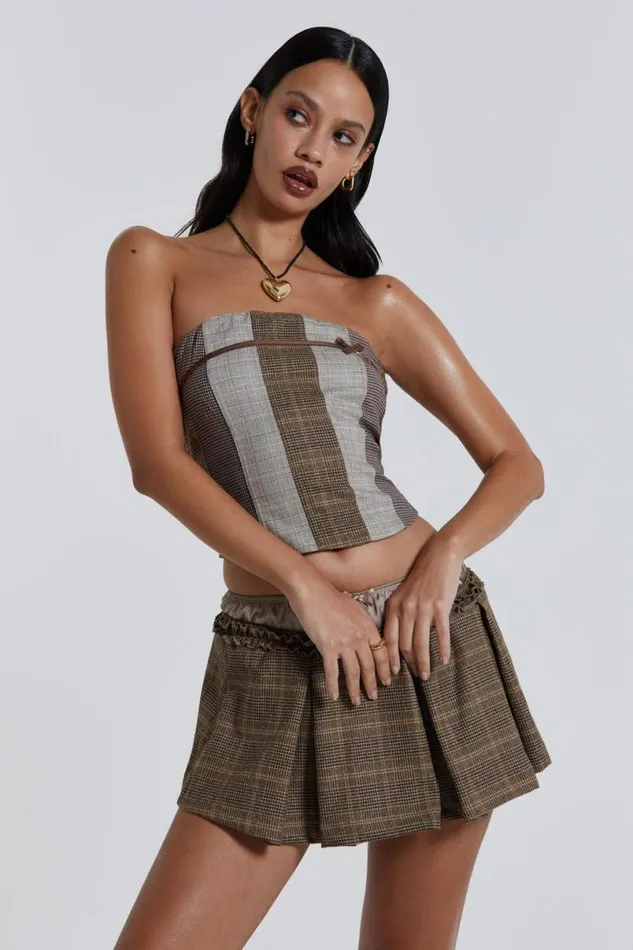 Jaded London CoOrds Women Demi Panelled Check Corset Top Multi