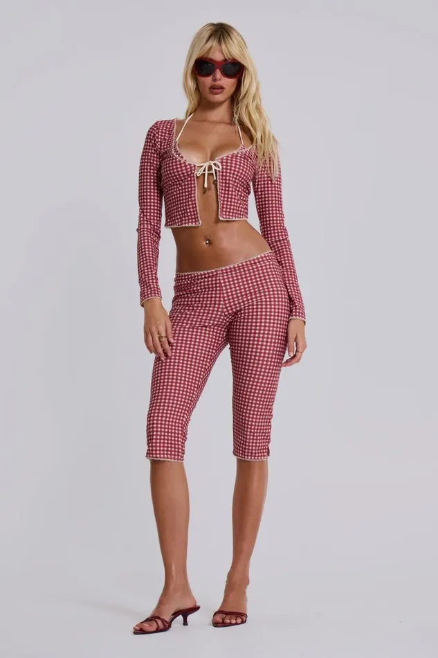 Jaded London CoOrds Women Freda Gingham Swim Cardigan Top Multi