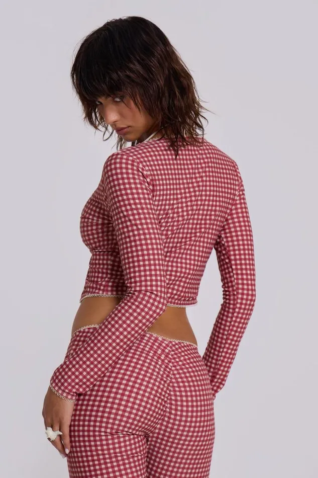 Jaded London CoOrds Women Freda Gingham Swim Cardigan Top Multi