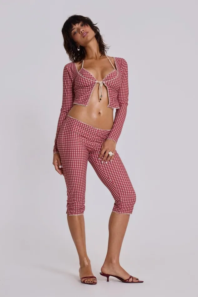 Jaded London CoOrds Women Freda Gingham Swim Cardigan Top Multi