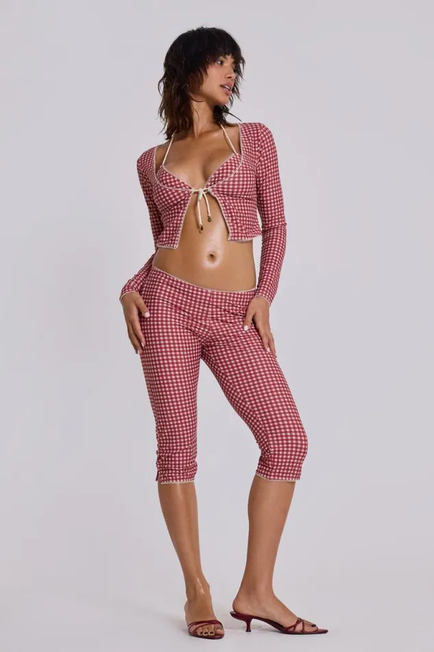 Jaded London CoOrds Women Freda Gingham Swim Cardigan Top Multi