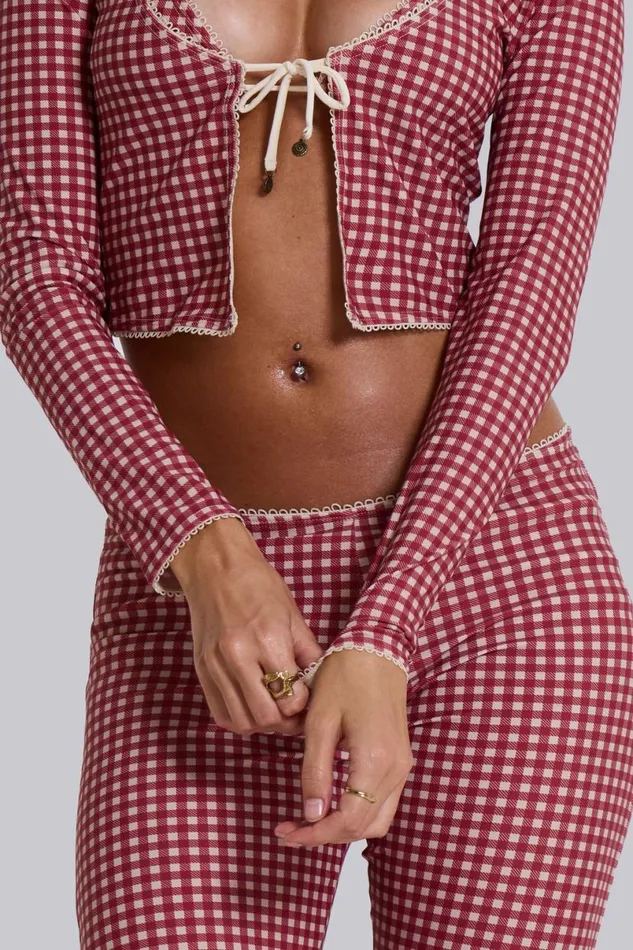 Jaded London CoOrds Women Freda Gingham Swim Cardigan Top Multi