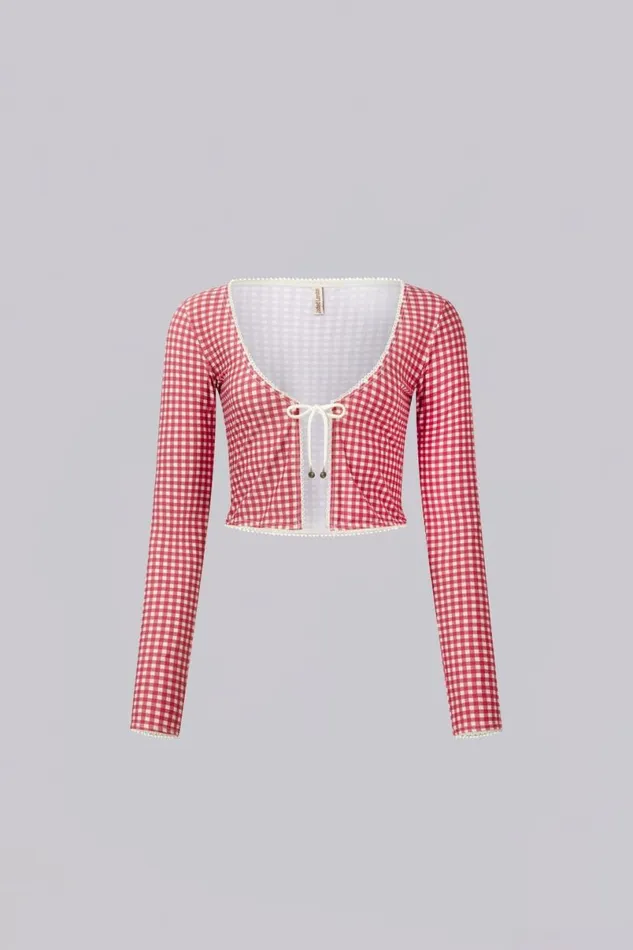 Jaded London CoOrds Women Freda Gingham Swim Cardigan Top Multi