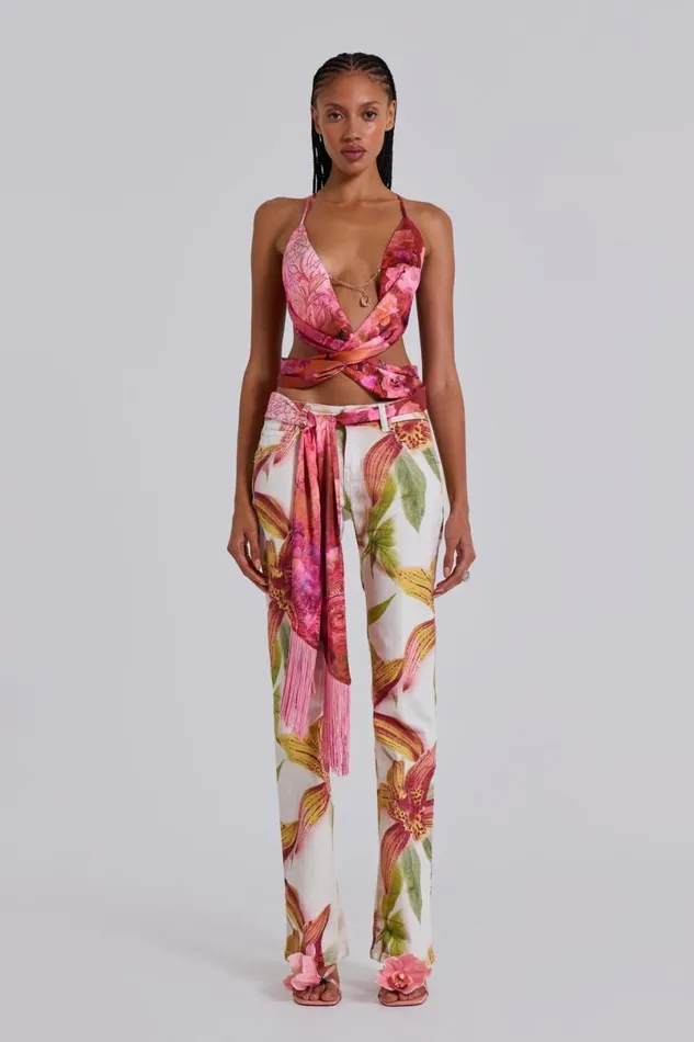 Jaded London CoOrds Women Lily Floral Bootcut Jeans Light Floral