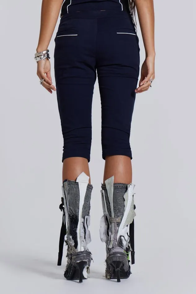 Jaded London CoOrds Women Racer Capri Trousers In Navy Navy