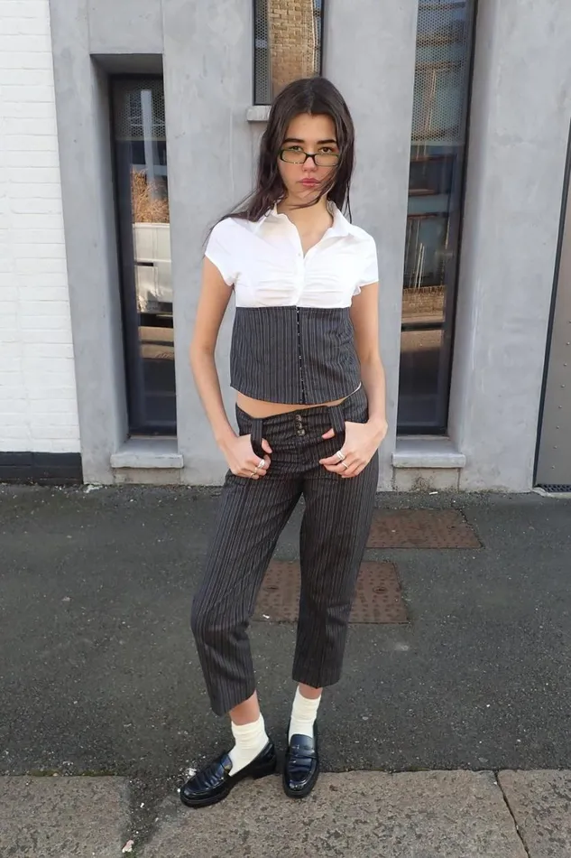 Jaded London CoOrds Women Wednesday Capri Suit Trousers Blue