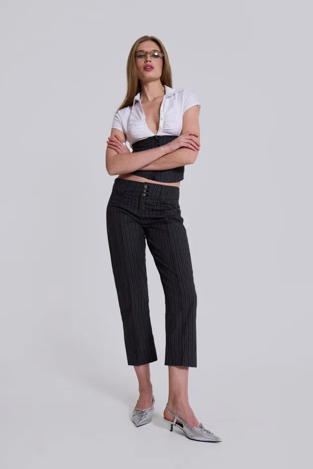 Jaded London CoOrds Women Wednesday Capri Suit Trousers Blue