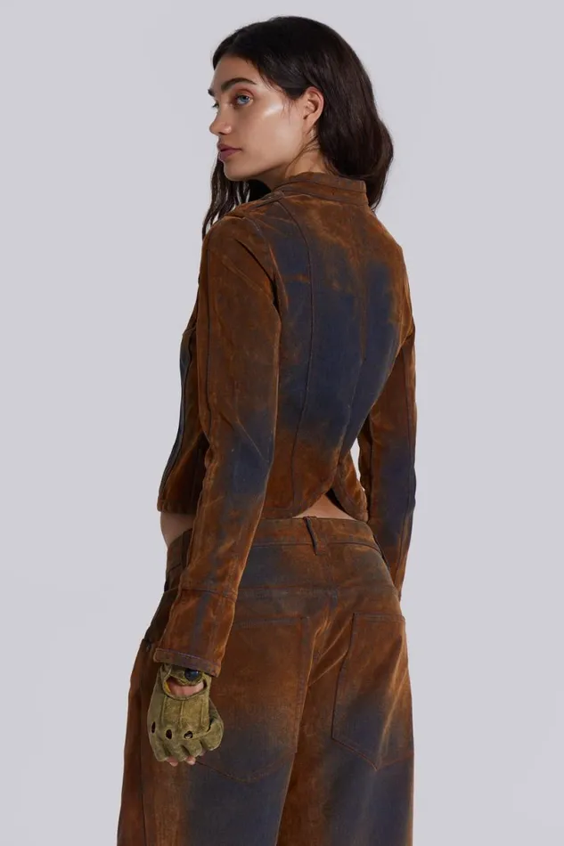 Jaded London CoOrds Women Zebe Velvet Touch Jacket Blue