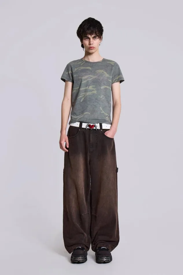 Jaded London Colossus Jeans Men Brown Colossus Carpenter Jeans Brown