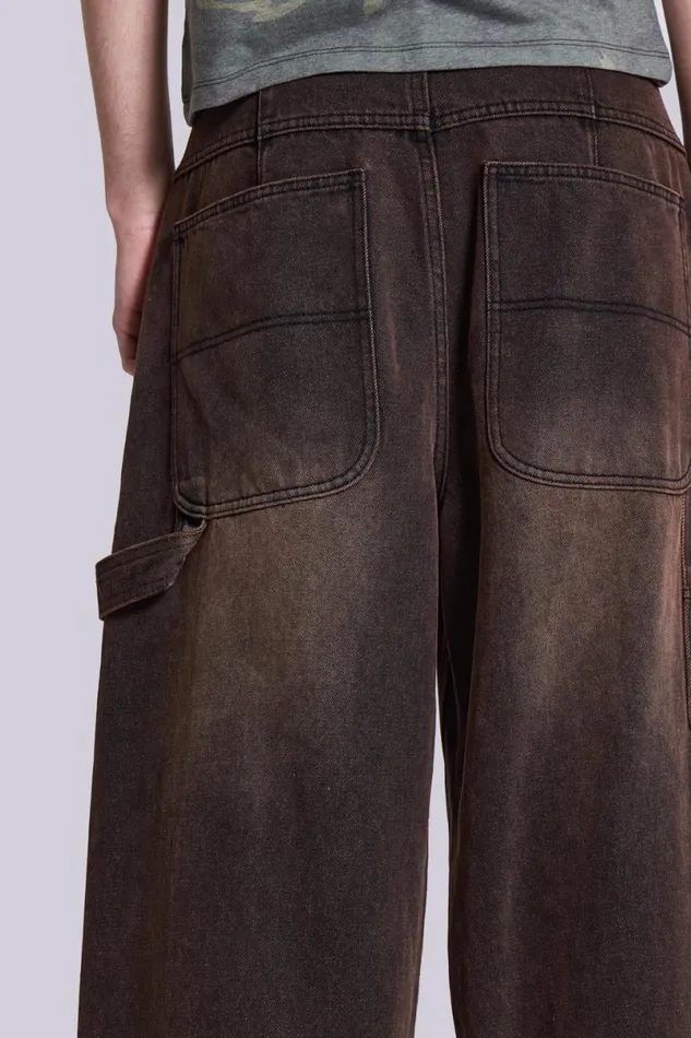 Jaded London Colossus Jeans Men Brown Colossus Carpenter Jeans Brown