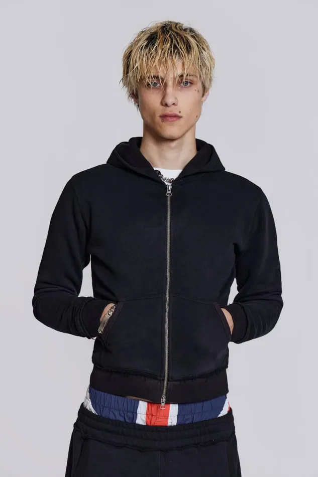 Jaded London Hoodies and Sweatshirts Men Black Mini Monster Hoodie Black