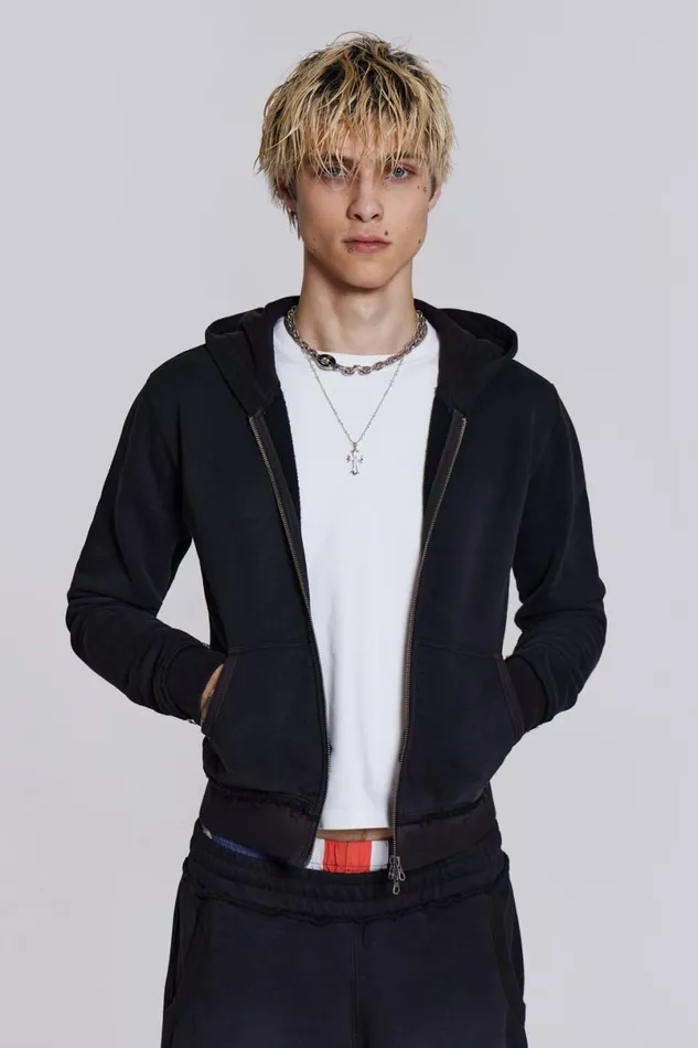 Jaded London Hoodies and Sweatshirts Men Black Mini Monster Hoodie Black