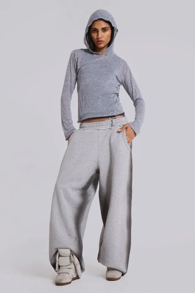 Jaded London Hoodies and Sweatshirts Men Grey Marl Mist Hoodie Grey