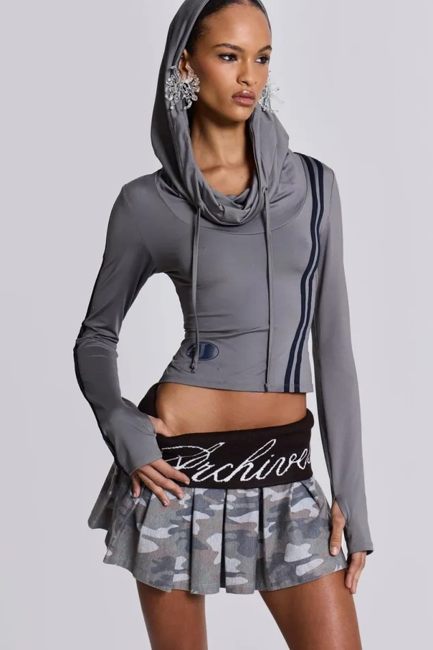 Jaded London Hoodies and Sweatshirts Women Trackstar Hooded Cowl Top Multi