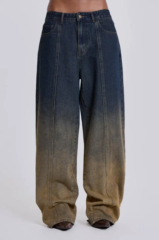 Jaded London Jeans Women Gypsum Dipdye Jeans Blue