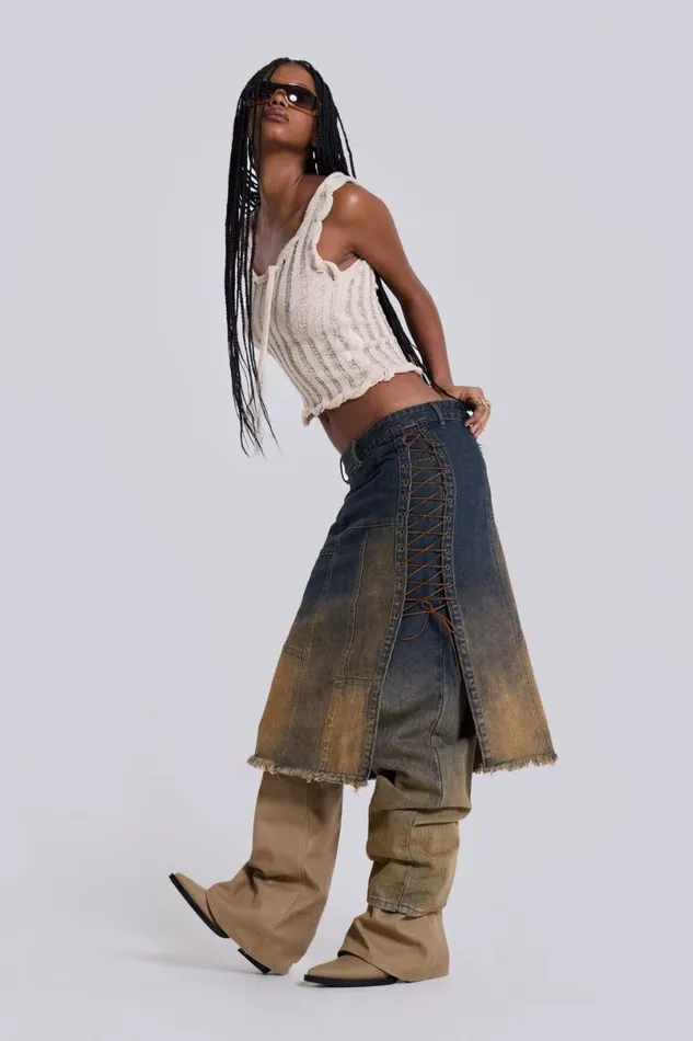 Jaded London Jeans Women Gypsum Dipdye Jeans Blue