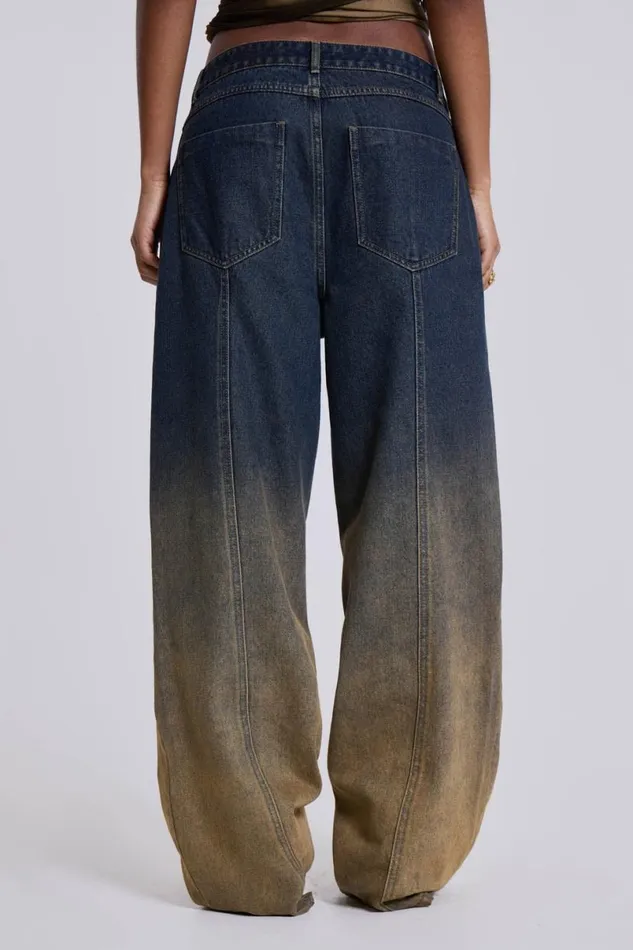 Jaded London Jeans Women Gypsum Dipdye Jeans Blue