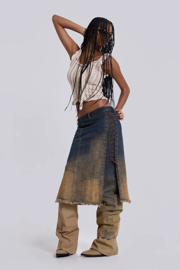 Jaded London Jeans Women Gypsum Dipdye Jeans Blue