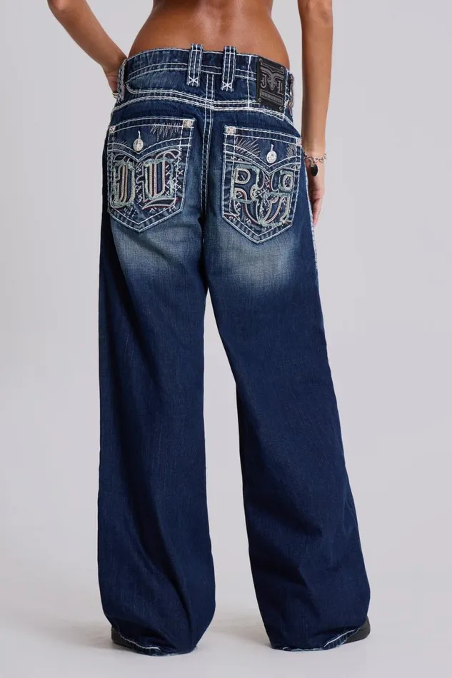 Jaded London Jeans Women Rock Revival River Colossus Jeans Blue