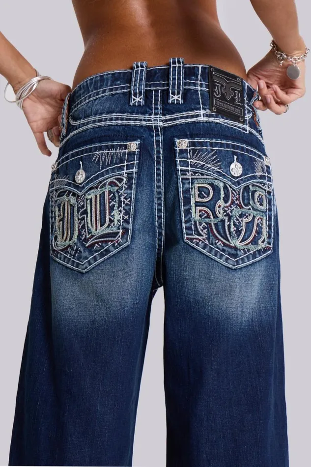 Jaded London Jeans Women Rock Revival River Colossus Jeans Blue