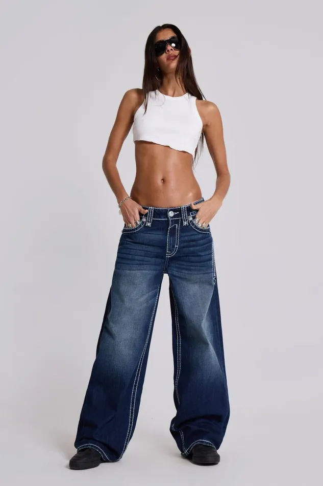 Jaded London Jeans Women Rock Revival River Colossus Jeans Blue