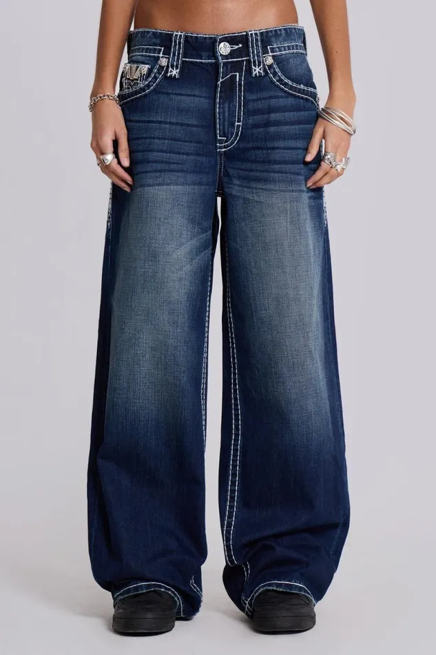 Jaded London Jeans Women Rock Revival River Colossus Jeans Blue