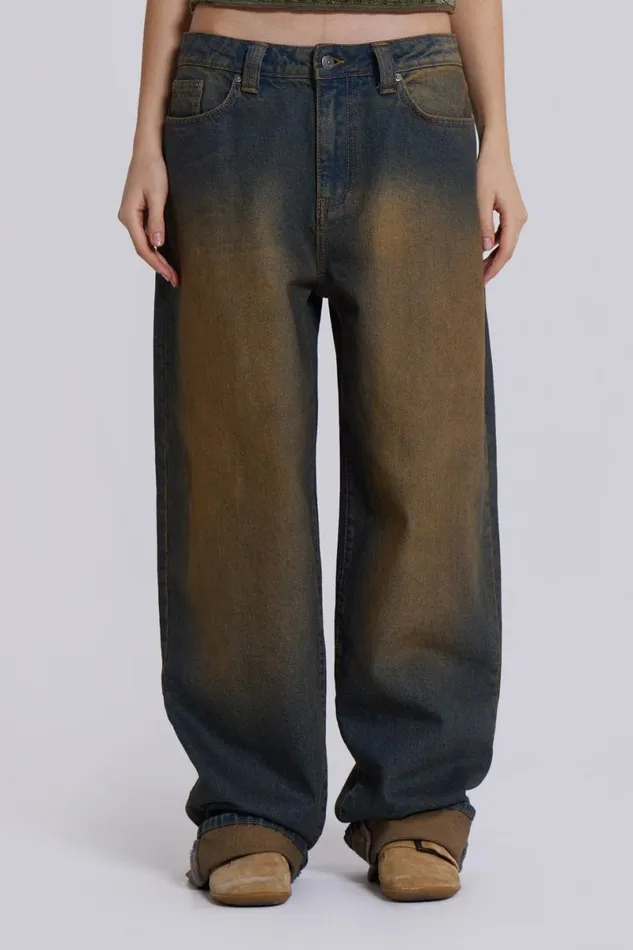 Jaded London Jeans Women Sonic Jeans In Dirty Wash Blue
