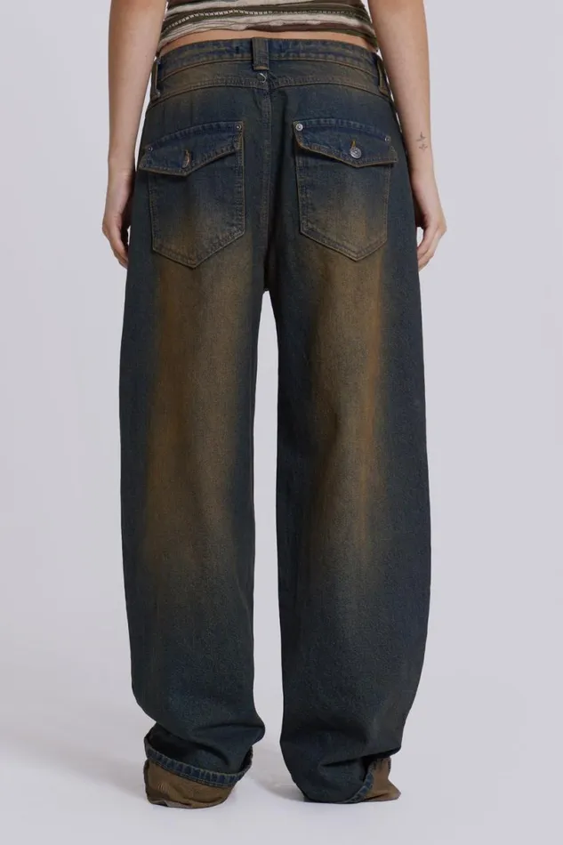 Jaded London Jeans Women Sonic Jeans In Dirty Wash Blue