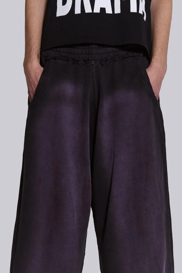 Jaded London Joggers and Sweatpants Men Deep Purple Fade Baggy Monster Joggers Purple